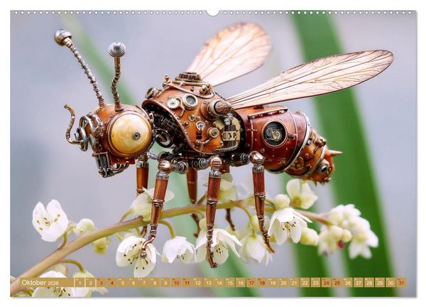 Produktbild: Insecta Mechanica. Fantastische Fl&uuml;gelwesen zwischen Technik und Natur (hochwertiger Premium Wandkalender 2026 DIN A2 quer), Kunstdruck in Hochglanz