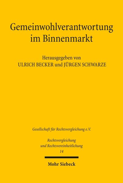 Produktbild: Gemeinwohlverantwortung im Binnenmarkt