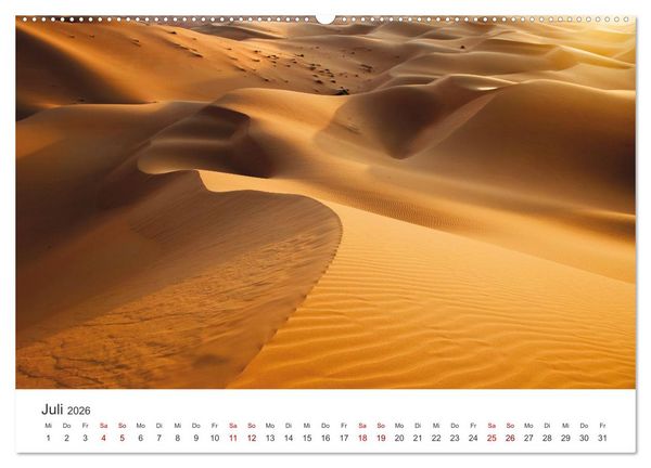 Produktbild: Die D&uuml;nen in der W&uuml;ste von Abu Dhabi (Wandkalender 2026 DIN A2 quer), CALVENDO Monatskalender