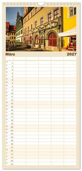 Produktbild: Familienplaner 2027 - Weimar - Mit Plan durch das Jahr mit 5 Spalten (Wandkalender, 21 x 45 cm) CALVENDO