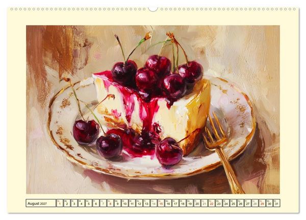 Produktbild: Pattiserie und Pinsel. Tortentr&auml;ume in kunstvoller &Ouml;loptik (hochwertiger Premium Wandkalender 2027 DIN A2 quer), Kunstdruck in Hochglanz