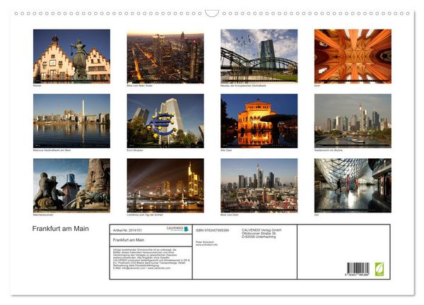 Produktbild: Frankfurt am Main (Wandkalender 2026 DIN A2 quer), CALVENDO Monatskalender