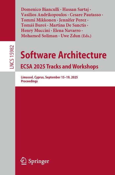 Produktbild: Software Architecture. ECSA 2025 Tracks and Workshops