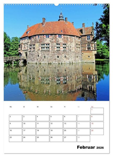 Produktbild: Eindrucksvolle Burgen, malerische Schl&ouml;sser im M&uuml;nsterland (Wandkalender 2026 DIN A2 hoch), CALVENDO Monatskalender
