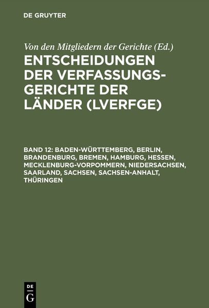 Produktbild: Baden-W&uuml;rttemberg, Berlin, Brandenburg, Bremen, Hamburg, Hessen, Mecklenburg-Vorpommern, Niedersachsen, Saarland, Sachsen, Sachsen-Anhalt, Th&uuml;ringen