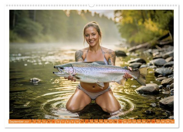 Produktbild: Sexy - Girls mit gro&szlig;en Lachsen (hochwertiger Premium Wandkalender 2027 DIN A2 quer), Kunstdruck in Hochglanz