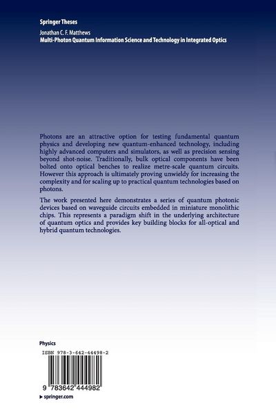 Produktbild: Multi-Photon Quantum Information Science and Technology in Integrated Optics