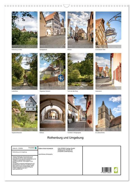 Produktbild: Rothenburg und Umgebung (Wandkalender 2026 DIN A2 hoch), CALVENDO Monatskalender