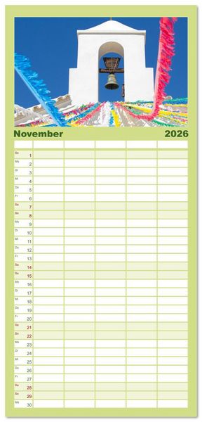 Produktbild: Familienplaner 2026 - Balearen - Mallorca, Menorca, Ibiza und Formentera mit 5 Spalten (Wandkalender, 21 x 45 cm) CALVENDO