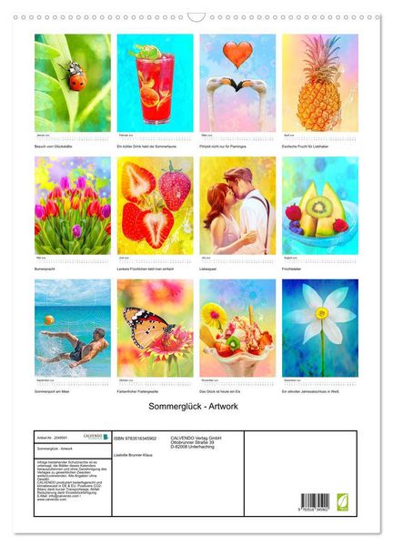 Produktbild: Sommergl&uuml;ck - Artwork (Wandkalender 2026 DIN A2 hoch), CALVENDO Monatskalender
