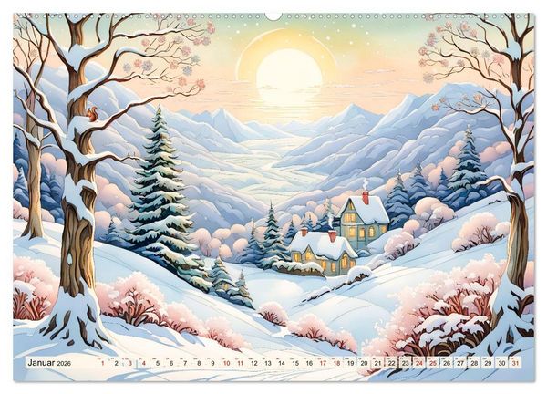 Produktbild: Pfade zum Horizont - Pastelltr&auml;ume der Natur in allen Jahreszeiten (Wandkalender 2026 DIN A2 quer), CALVENDO Monatskalender