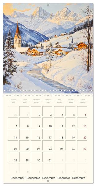 Produktbild: Majestic mountain retreats. Alpine landscape paintings (Wall Calendar 2026 12 &times; 12 Inch) CALVENDO 12 Month Wall Calendar