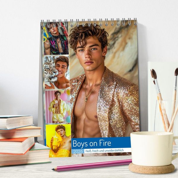Produktbild: Boys on Fire (Tischkalender 2026 DIN A5 hoch), CALVENDO Monatskalender