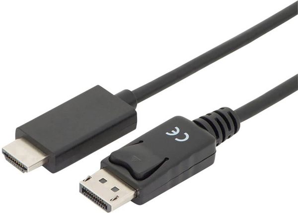 Digitus DisplayPort / HDMI Adapterkabel DisplayPort Stecker, HDMI-A Stecker 3.00 m Schwarz AK-340303-030-S dreifach gesc