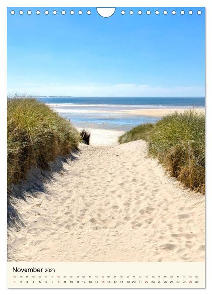Produktbild: LANGEOOG Strandspaziergang (Wandkalender 2026 DIN A4 hoch), CALVENDO Monatskalender