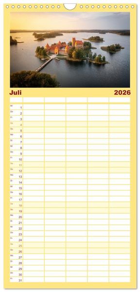 Produktbild: Familienplaner 2026 - Traumhaftes Baltikum mit 5 Spalten (Wandkalender, 21 x 45 cm) CALVENDO