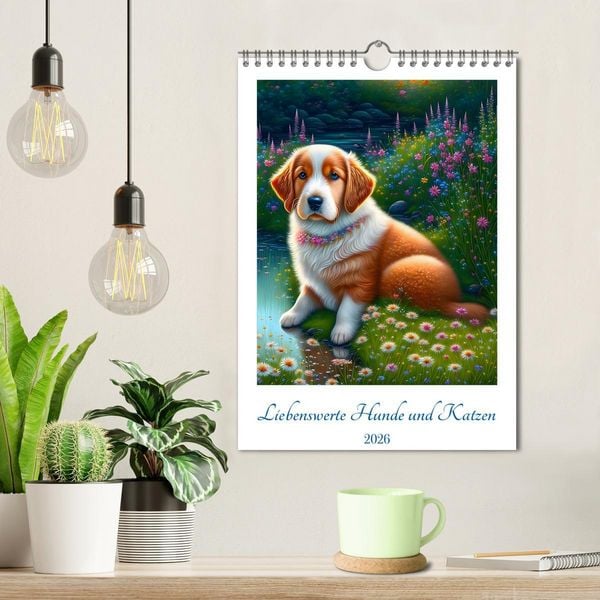 Produktbild: Liebenswerte Hunde und Katzen (Wandkalender 2026 DIN A4 hoch), CALVENDO Monatskalender