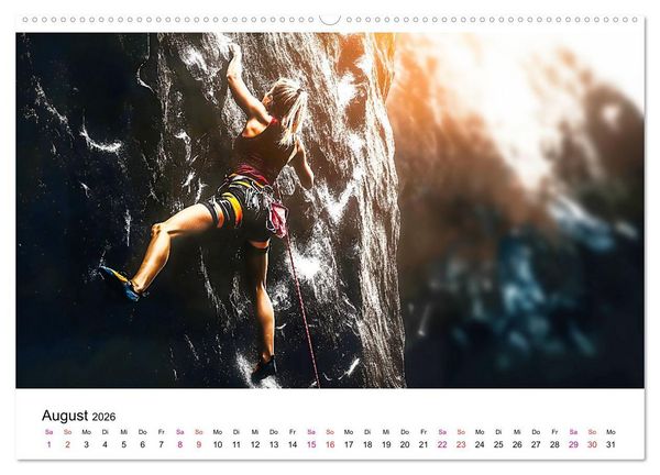 Produktbild: Klettern - die H&ouml;henangst &uuml;berwinden (hochwertiger Premium Wandkalender 2026 DIN A2 quer), Kunstdruck in Hochglanz