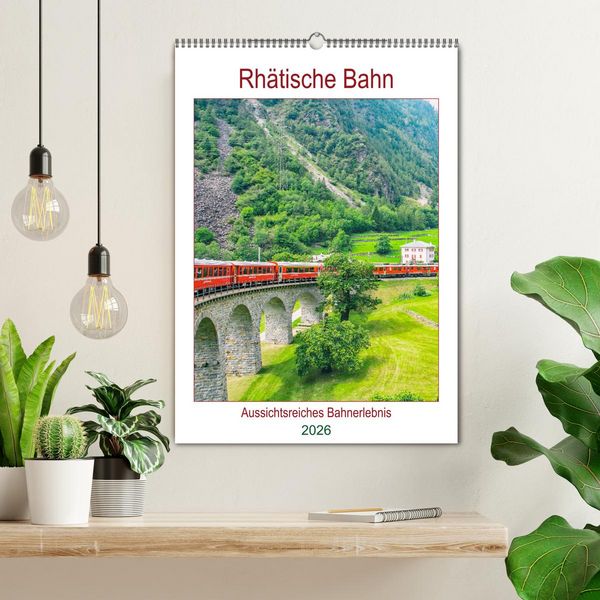 Produktbild: Rh&auml;tische Bahn - aussichtsreiches Bahnerlebnis (Wandkalender 2026 DIN A2 hoch), CALVENDO Monatskalender