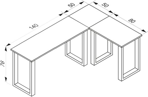 Produktbild: X Schreibtisch Eckschreibtisch L Form 190x130x50