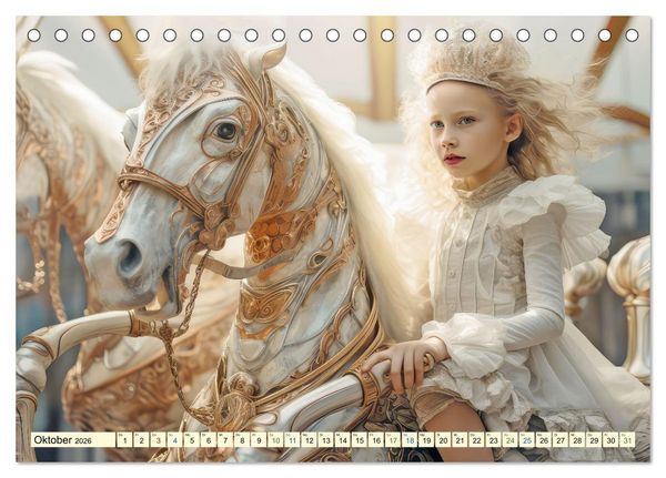 Produktbild: Karussell Nostalgie fr&uuml;her und heute (Tischkalender 2026 DIN A5 quer), CALVENDO Monatskalender