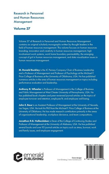 Produktbild: Research in Personnel and Human Resources Management