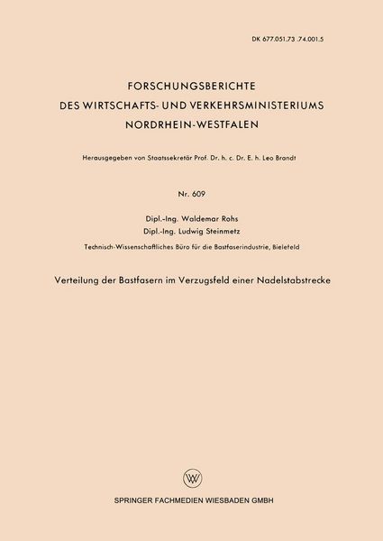 Produktbild: Verteilung der Bastfasern im Verzugsfeld einer Nadelstabstrecke