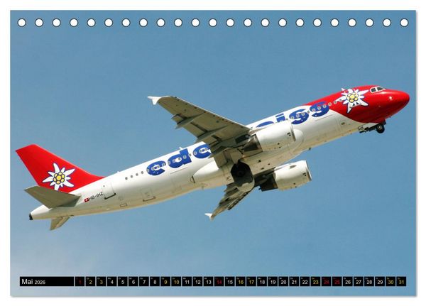 Produktbild: Airbus Airliners (Tischkalender 2026 DIN A5 quer), CALVENDO Monatskalender