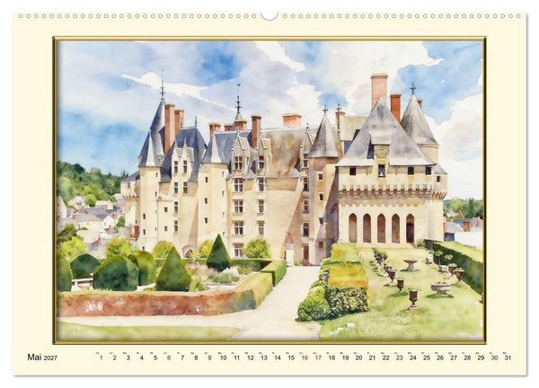 Produktbild: M&auml;rchenschl&ouml;sser an der Loire (hochwertiger Premium Wandkalender 2027 DIN A2 quer), Kunstdruck in Hochglanz