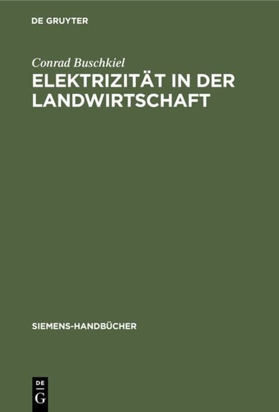 Produktbild: Elektrizit&auml;t in der Landwirtschaft