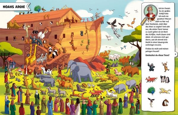Produktbild: Meine Such- und Wimmelbibel. Finde die Person, die nicht in die Geschichte geh&ouml;rt! Ein kunterbuntes Wimmelbuch zu den sch&ouml;nsten Bibel-Geschichten f&uuml;r Kinder. Mit spannenden Such-R&auml;tselaufgaben