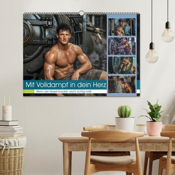 Produktbild: Mit Volldampf in dein Herz (Wandkalender 2026 DIN A2 quer), CALVENDO Monatskalender