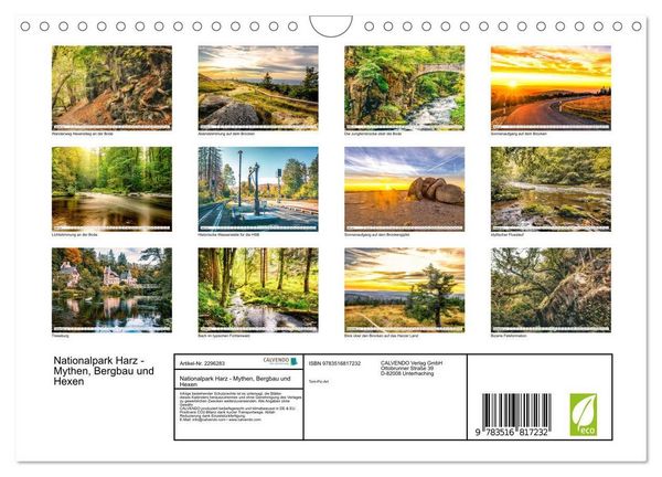 Produktbild: Nationalpark Harz - Mythen, Bergbau und Hexen (Wandkalender 2027 DIN A4 quer), CALVENDO Monatskalender
