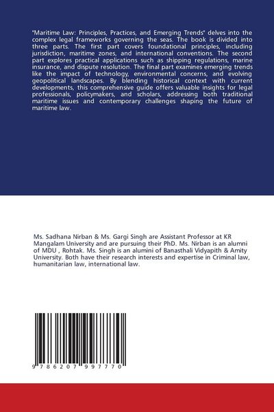 Produktbild: Maritime Law: Principles, Practices, and Emerging Trends