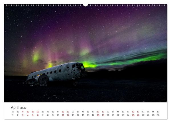 Produktbild: Polarlichter - Einzigartige Himmelsph&auml;nomene im Norden (hochwertiger Premium Wandkalender 2026 DIN A2 quer), Kunstdruck in Hochglanz