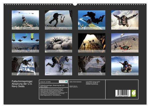 Produktbild: Fallschirmspringer. Absprung der U.S. Navy Seals (hochwertiger Premium Wandkalender 2026 DIN A2 quer), Kunstdruck in Hochglanz
