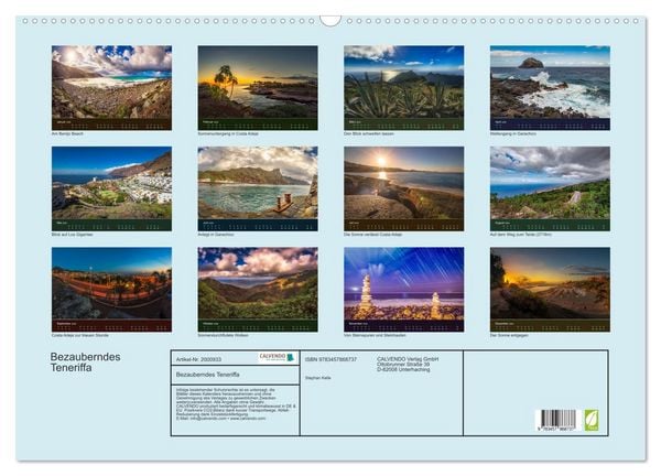 Produktbild: Bezauberndes Teneriffa (Wandkalender 2026 DIN A2 quer), CALVENDO Monatskalender
