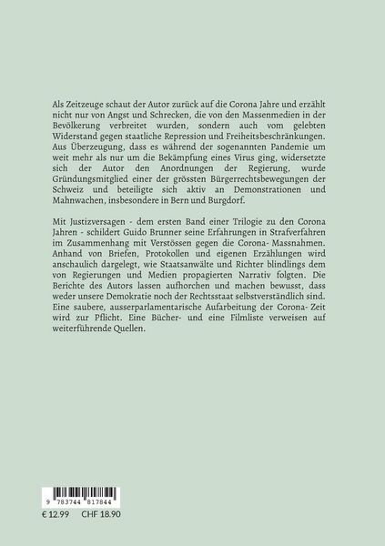 Produktbild: Zeitdokumente einer Fake-Pandemie (Corona) Band 1 Justizversagen