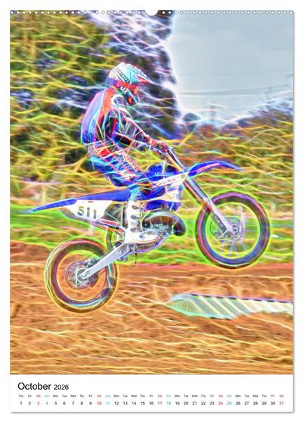 Produktbild: Electrifying Motorcross (High Quality Premium Wall Calendar 2026 DIN A2 portrait),CALVENDO 12 Month Wall Calendar
