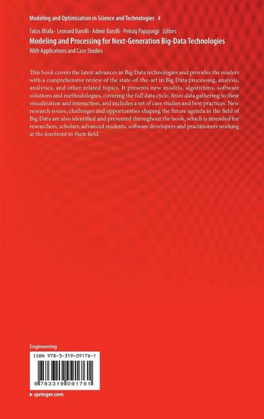 Produktbild: Modeling and Processing for Next-Generation Big-Data Technologies
