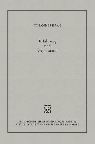 Produktbild: Erfahrung und Gegenstand