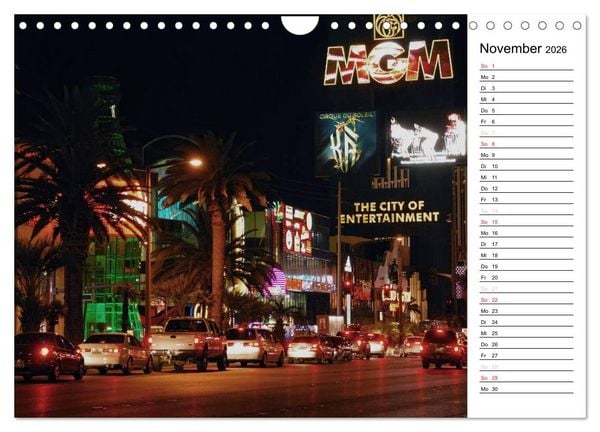 Produktbild: LAS VEGAS - by night (Wandkalender 2026 DIN A4 quer), CALVENDO Monatskalender