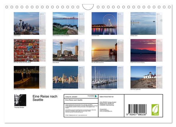 Produktbild: Eine Reise nach Seattle (Wandkalender 2026 DIN A4 quer), CALVENDO Monatskalender