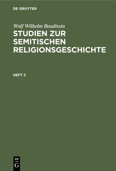 Produktbild: Studien zur semitischen Religionsgeschichte. Heft 2