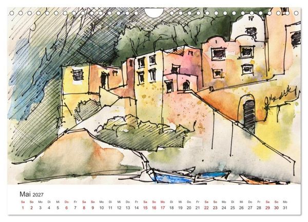 Produktbild: Italienische Reiseskizzen (Wandkalender 2027 DIN A4 quer), CALVENDO Monatskalender