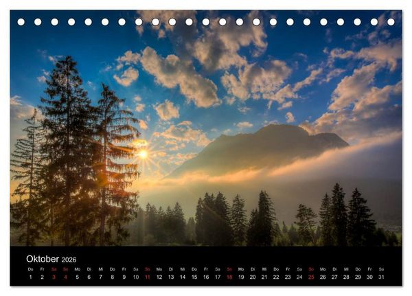Produktbild: Licht &uuml;ber oberbayrischen Bergen und Seen (Tischkalender 2026 DIN A5 quer), CALVENDO Monatskalender