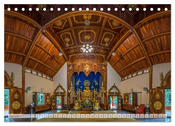 Produktbild: BUDDHA - Buddhistische Tempel in Nordthailand (Tischkalender 2026 DIN A5 quer), CALVENDO Monatskalender