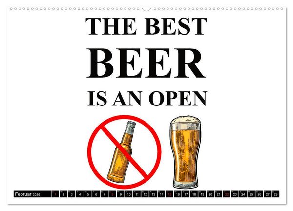 Produktbild: Bier - Lustige Spr&uuml;che und Grafiken (hochwertiger Premium Wandkalender 2026 DIN A2 quer), Kunstdruck in Hochglanz