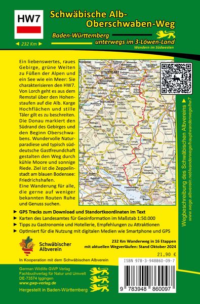 Produktbild: Schw&auml;bische Alb-Oberschwaben Weg HW7