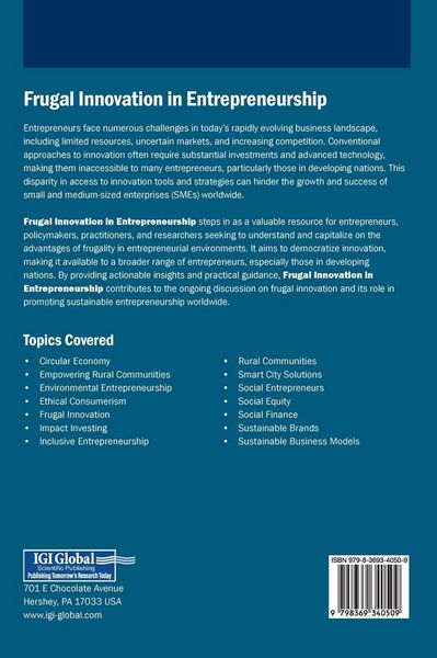 Produktbild: Frugal Innovation in Entrepreneurship